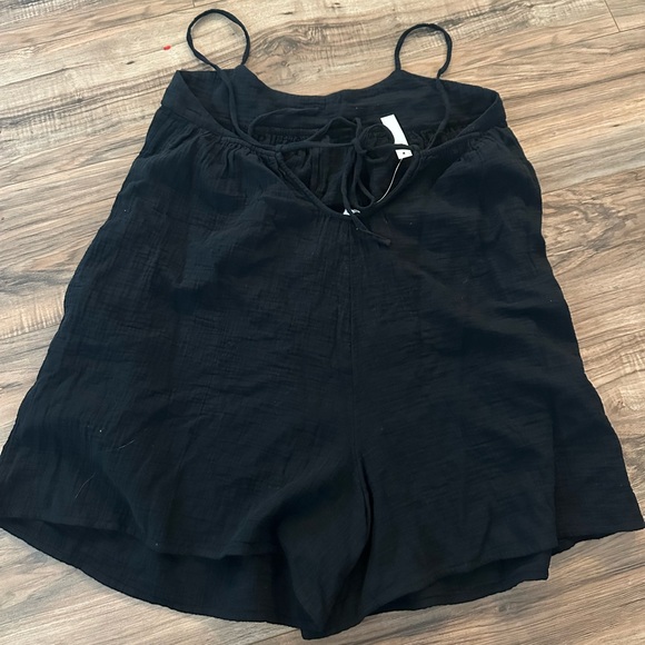 Madewell Embroidered Lightestspun Tie-Back Cover-Up Romper - Picture 2 of 5